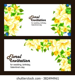 Invitation with floral background