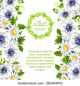 Invitation with floral background