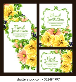 Invitation with floral background
