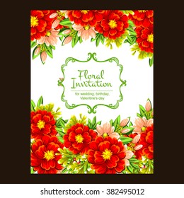 Invitation with floral background