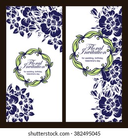 Invitation with floral background