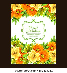 Invitation with floral background