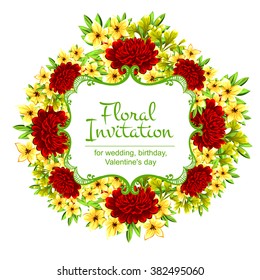 Invitation with floral background