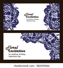 Invitation with floral background