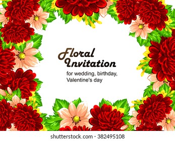 Invitation with floral background