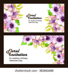 Invitation with floral background