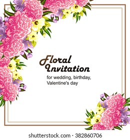 Invitation with floral background