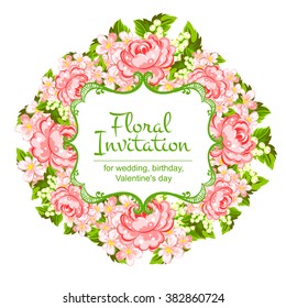 Invitation with floral background