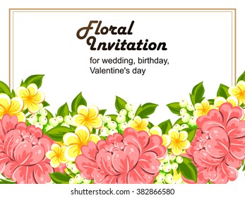 Invitation with floral background