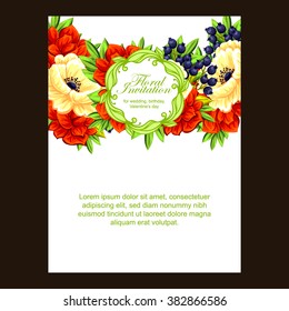 Invitation with floral background