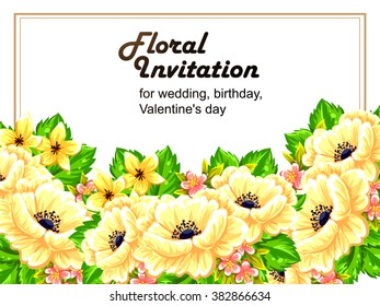 Invitation with floral background