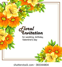 Invitation with floral background