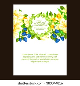 Invitation with floral background