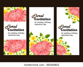 Invitation with floral background