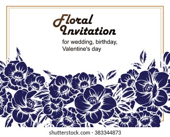 Invitation with floral background
