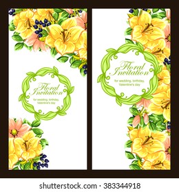 Invitation with floral background