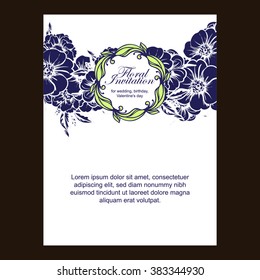Invitation with floral background