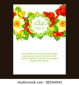 Invitation with floral background
