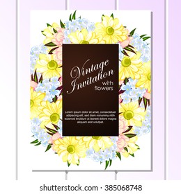 Invitation with floral background