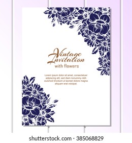 Invitation with floral background