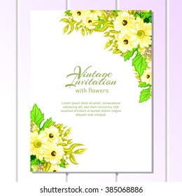 Invitation with floral background