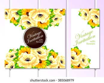 Invitation with floral background