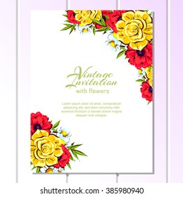 Invitation with floral background