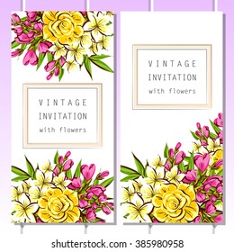 Invitation with floral background