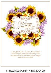 Invitation with floral background Invitation with floral background