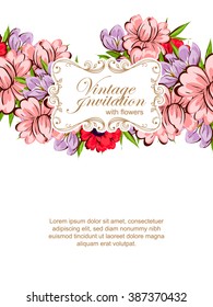 Invitation with floral background