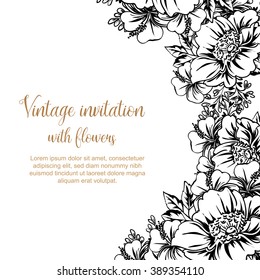 Invitation with floral background