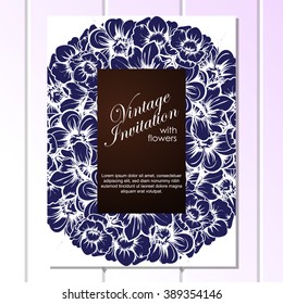 Invitation with floral background