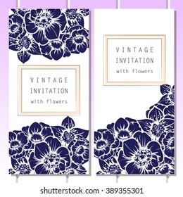 Invitation with floral background