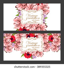 Invitation with floral background Invitation with floral background