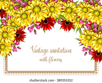 Invitation with floral background Invitation with floral background