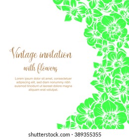Invitation with floral background
