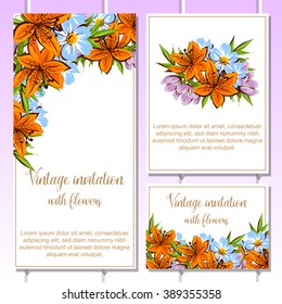 Invitation with floral background