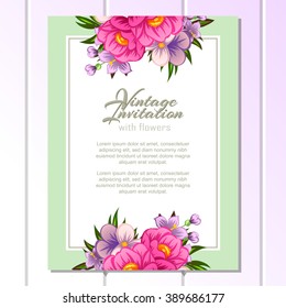 Invitation with floral background
