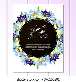 Invitation with floral background