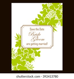 Invitation with floral background