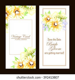 Invitation with floral background