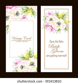 Invitation with floral background