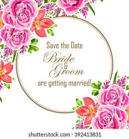 Invitation with floral background