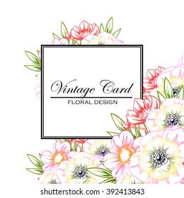 Invitation with floral background