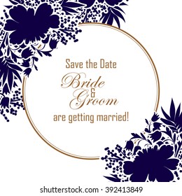 Invitation with floral background