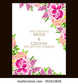 Invitation with floral background