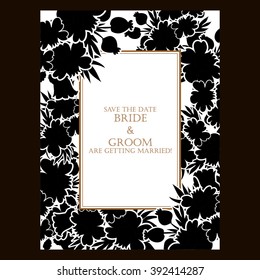 Invitation with floral background
