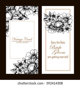 Invitation with floral background