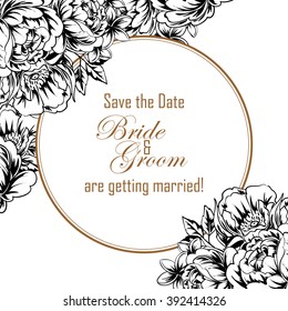 Invitation with floral background
