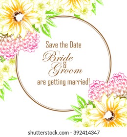 Invitation with floral background